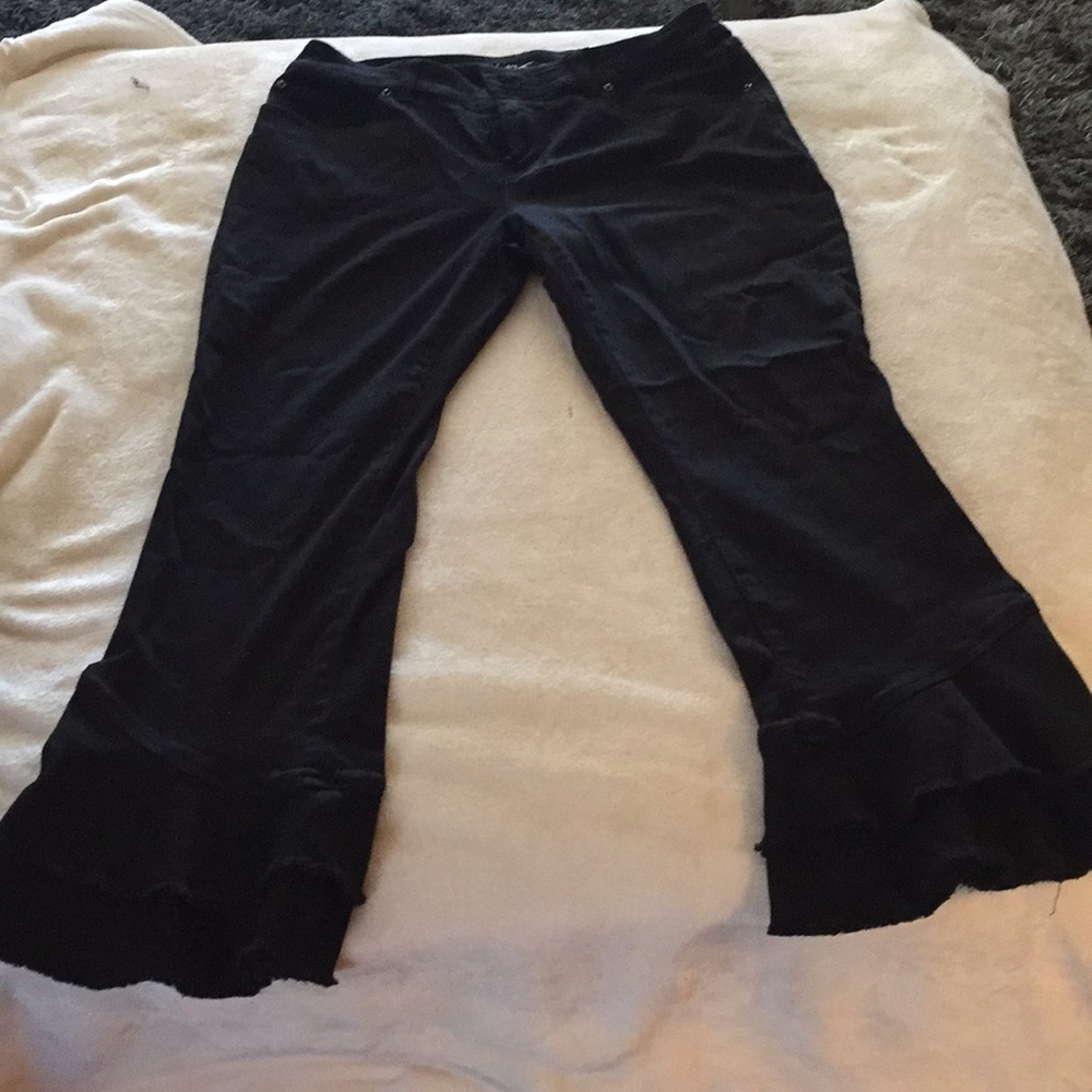 Black cropped flare jeans